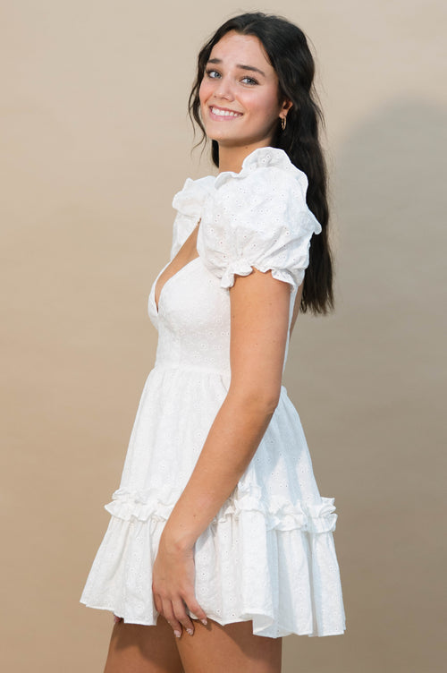 Puff sleeve western style mini dress
