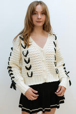 Sweet Crush Bow Cardigan - Ivory