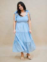 Powder blue smocked dress