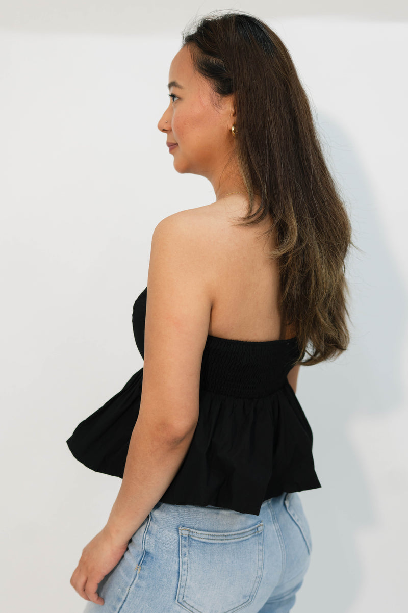 Carly Strapless Top - Black