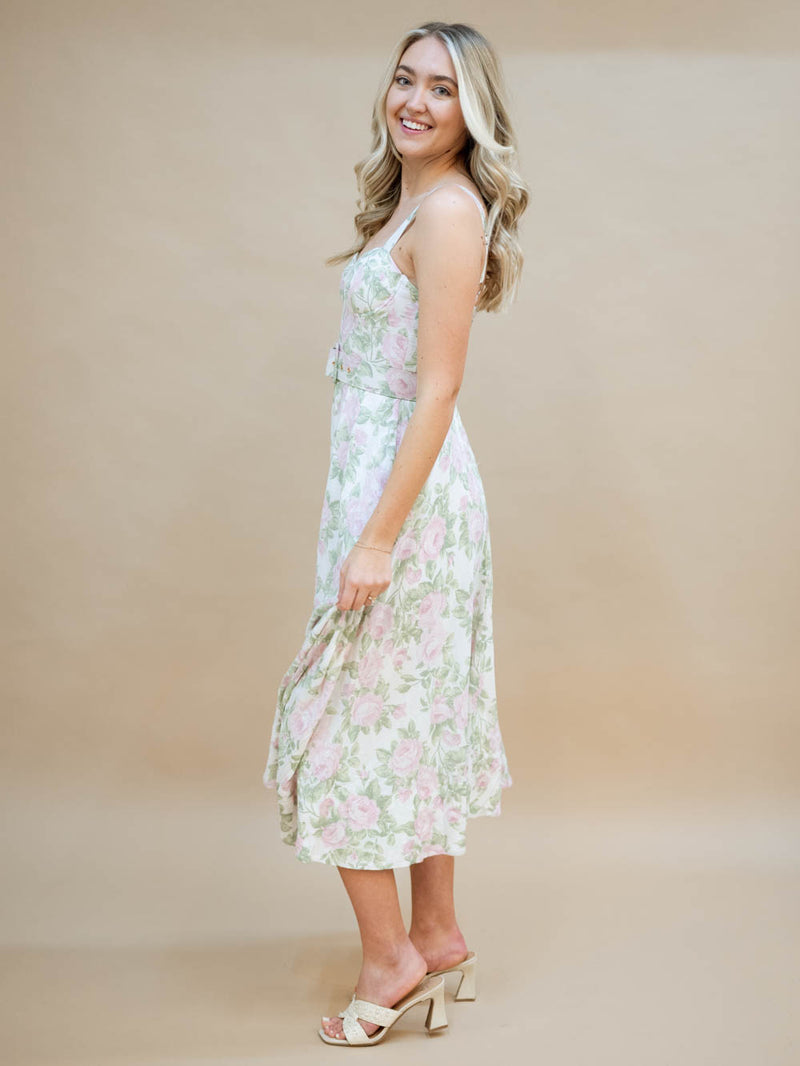 Garden romance belted dress