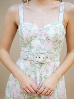 Romantic belted floral dress