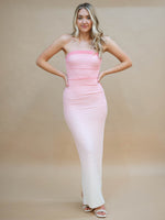 Pink ombre sequin formal dress