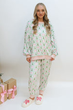 Christmas Tree & Bow Loungewear Top