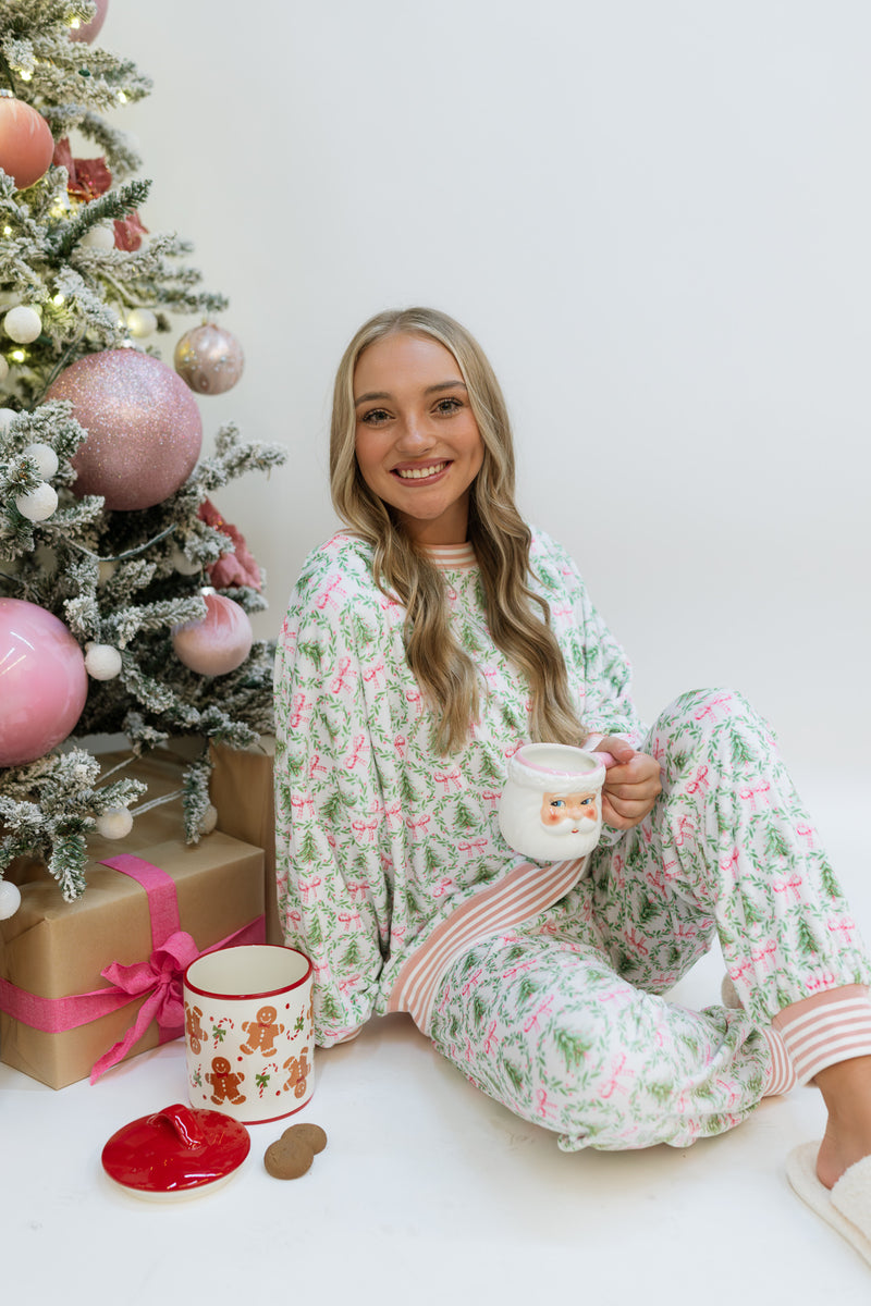 Christmas Tree & Bow Loungewear Pants