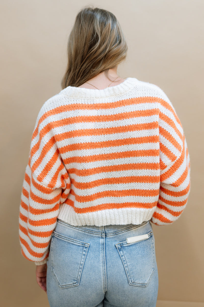 Gillian Cropped Sweater - Orange