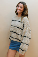 neutral balloon sleeve sweater