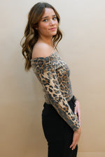 Dillon Sequin Leopard Top