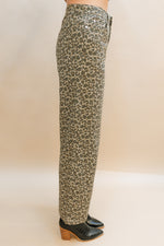 Leopard Denim Wide Leg Pant