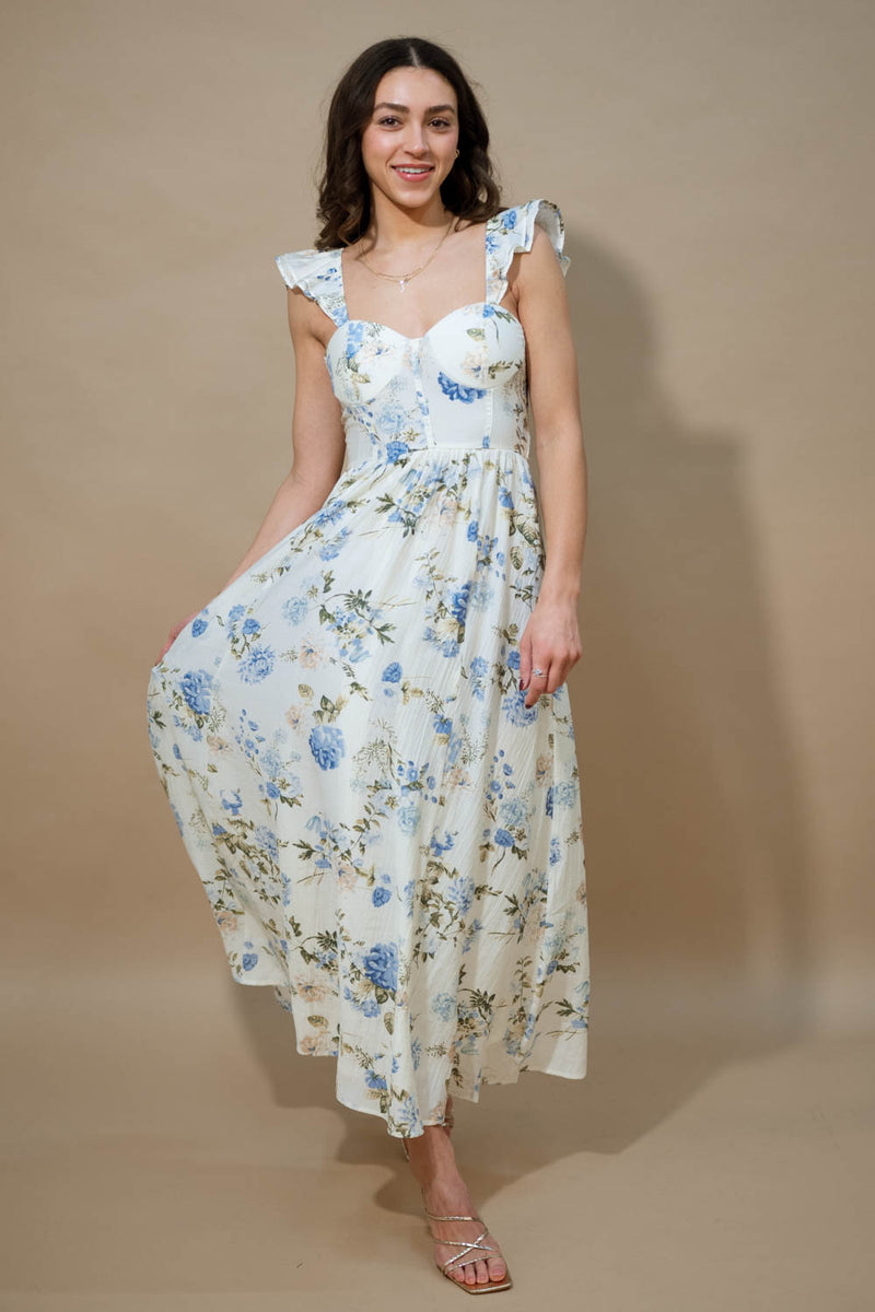 Open back floral maxi dress southern style