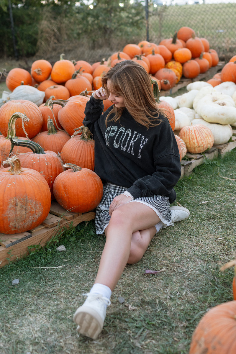 cute fall spooky halloween black sweatshirt