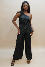 black one shoulder jumpsuit