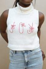 "joy" christmas knit top