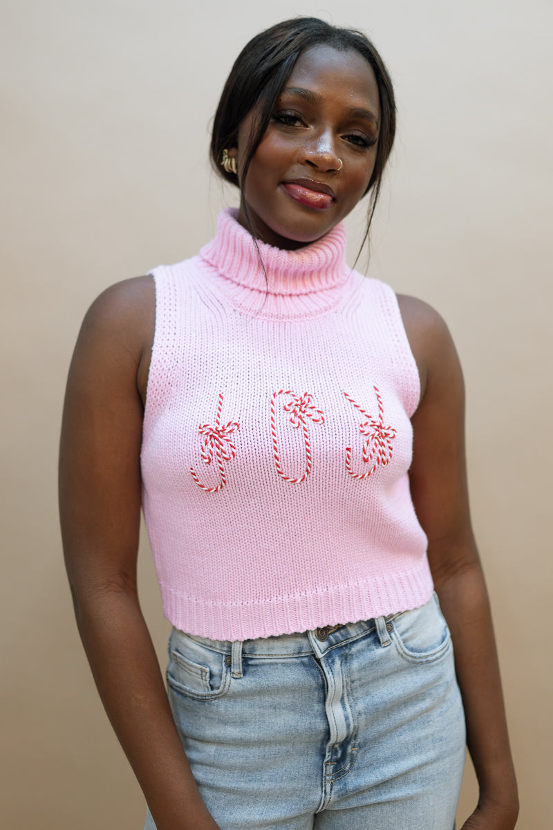 pink joy knit top