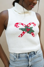 candy cane holiday knit top