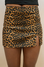 leopard mini skirt