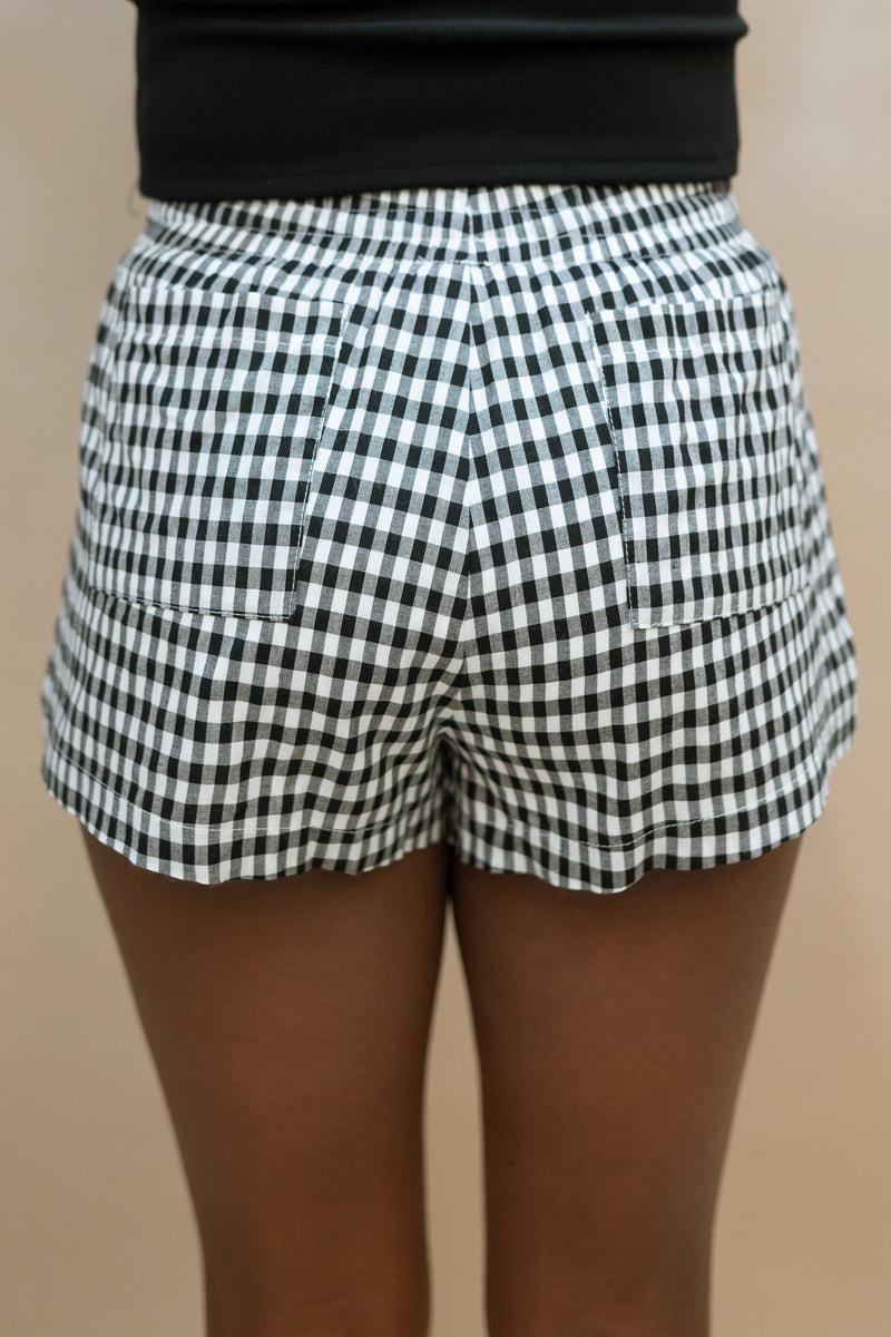 black white trendy shorts