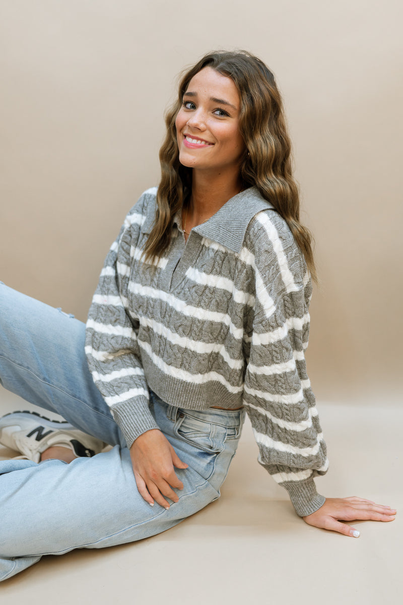 Erica Striped Cropped Sweater