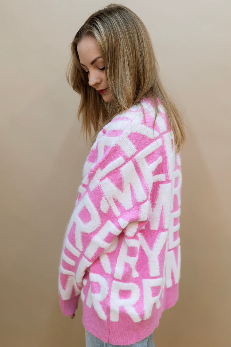 'Merry’ Sweater - Pink