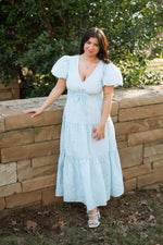 Cottagecore eyelet dress with tiered skirt