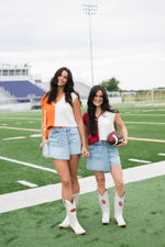 Oklahoma State orange color block top