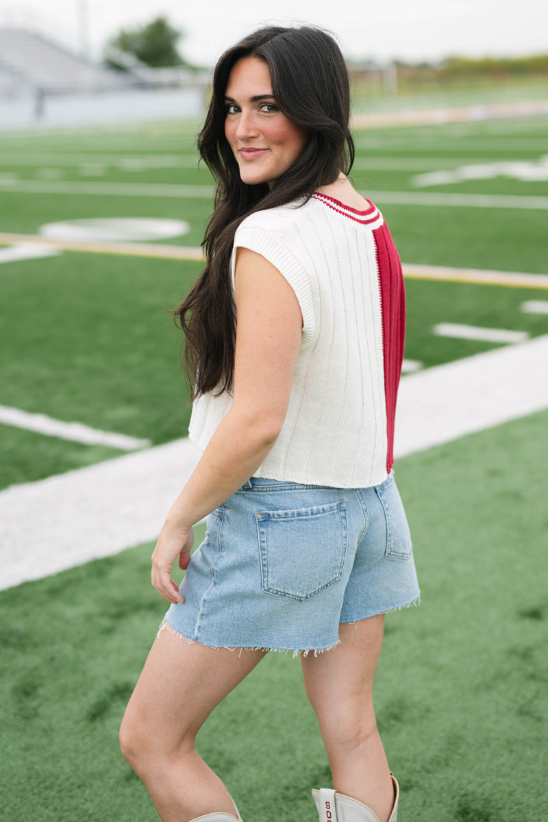 Indiana crimson preppy sweater vest