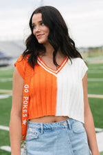 Tennessee orange color block sweater top