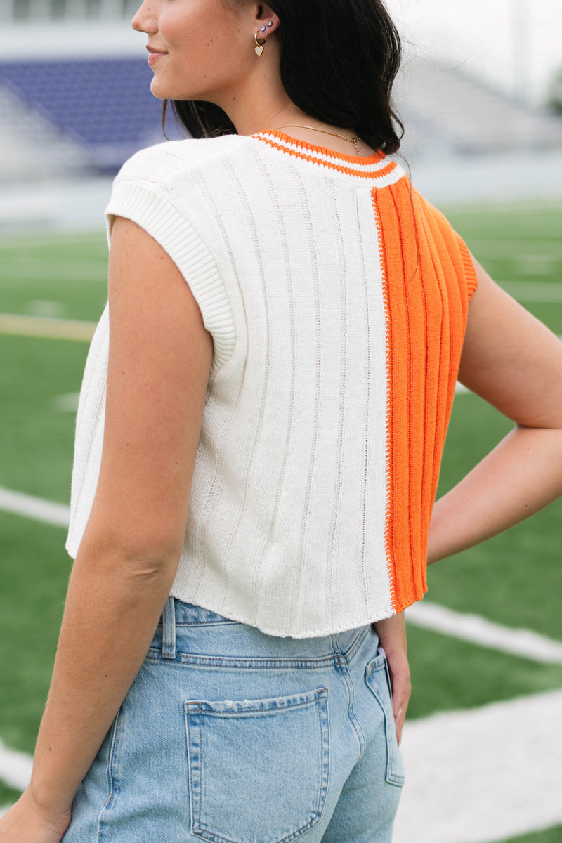 Clemson orange game day sweater vest