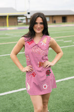 OU Boomer Sooner gingham dress red white
