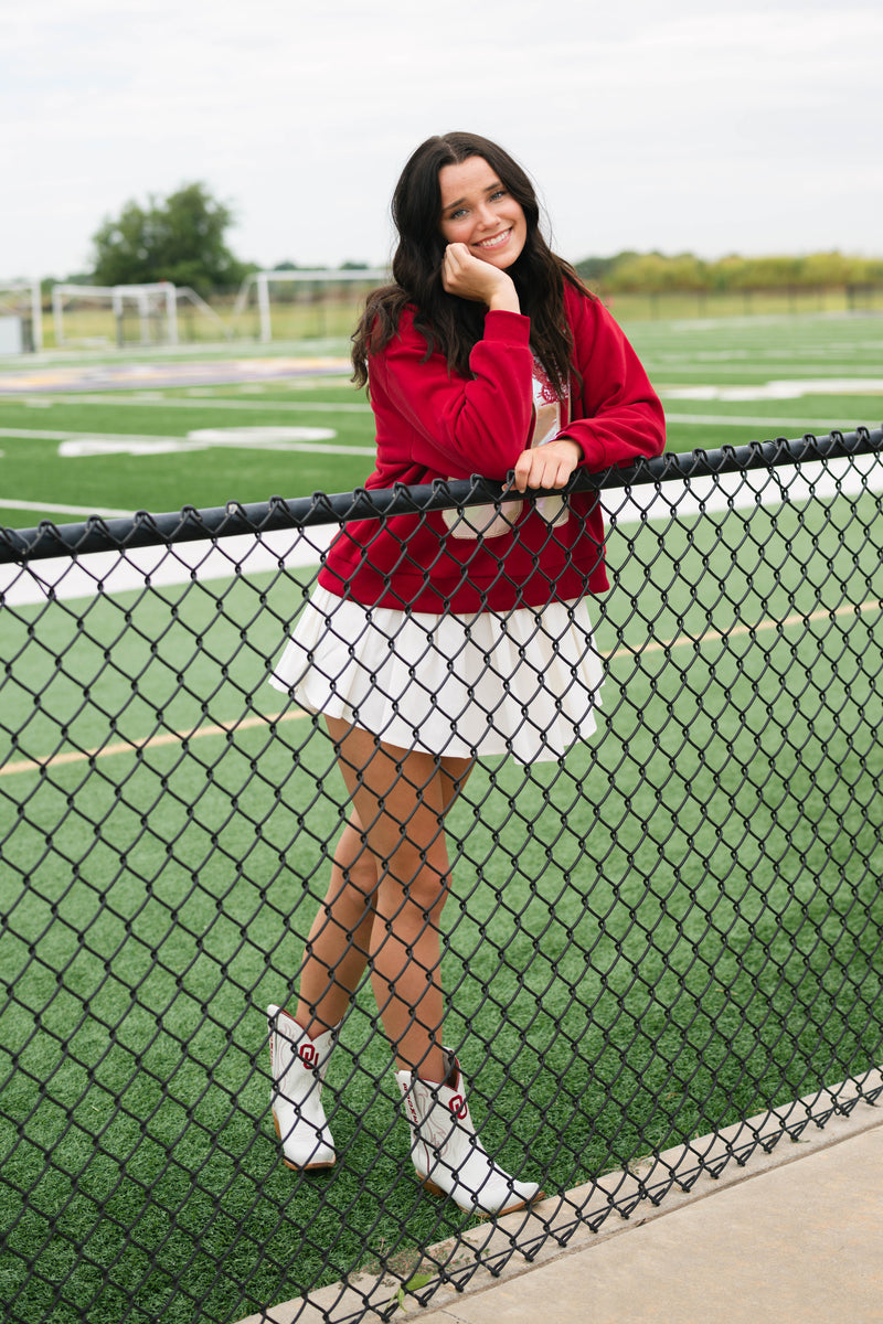Game day outfit OU sweatshirt preppy style