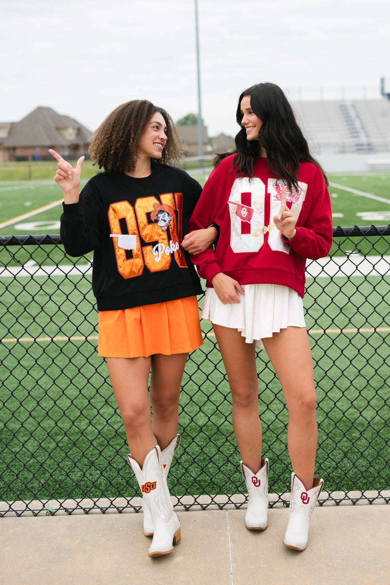 Football game outfit OU Sooners sweatshirt