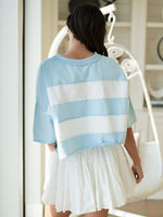 Vintage wash color block top