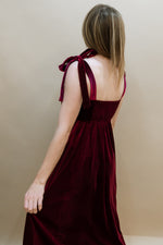 Kenzie Velvet Midi Dress - Wine