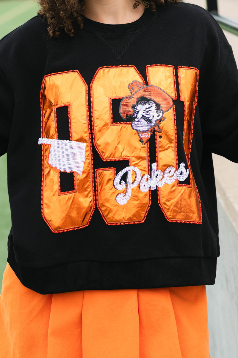 College football sweatshirt OSU metallic lettering