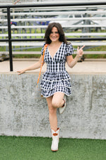 Tailgate outfit romper ruffle skirt