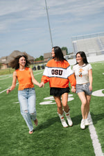 Oklahoma State orange game day fringe top