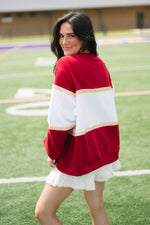 Sooners varsity sweatshirt color block design