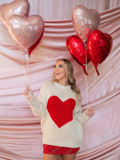 Valentine's Day oversized heart sweater