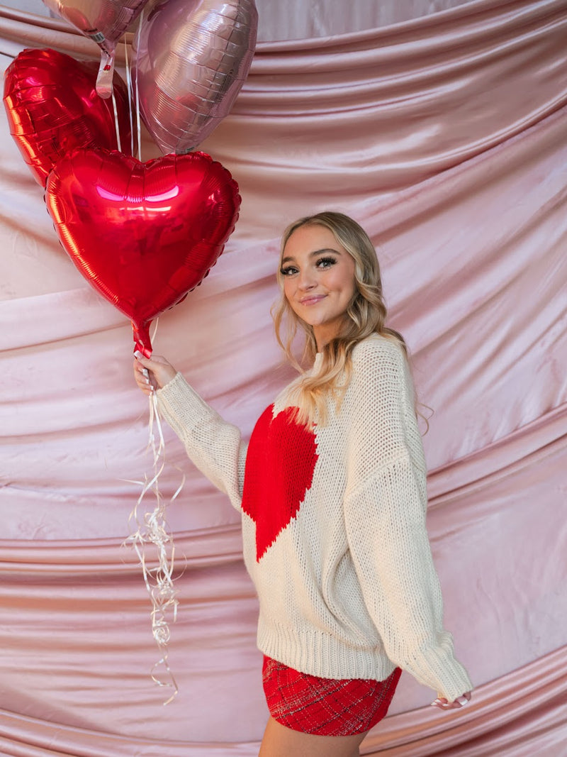 Valentine's brunch outfit sweater