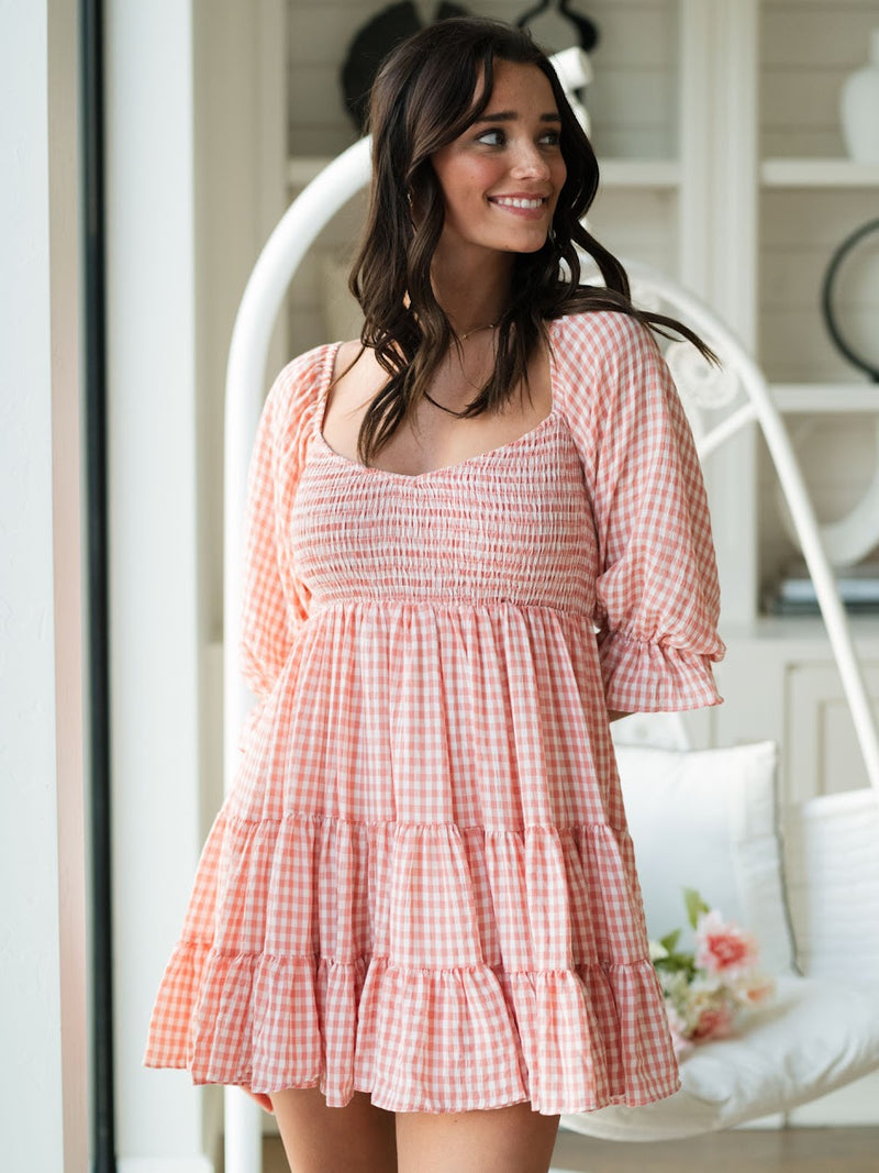 Valentine's Day gingham dress