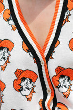 OSU fan cardigan button front knit