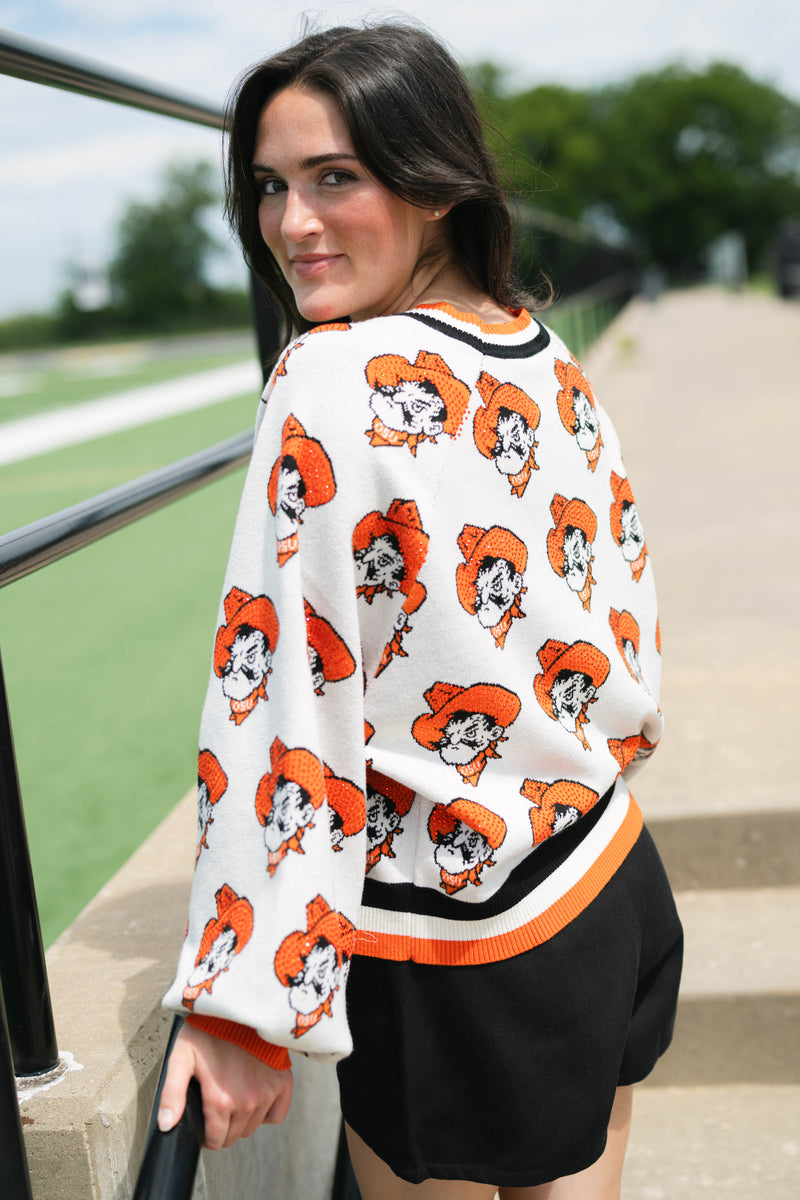 College football cardigan Cowboys mascot