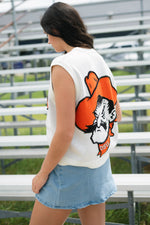 College sports fan vest Pistol Pete logo