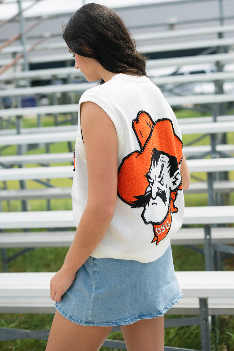 College sports fan vest Pistol Pete logo