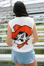 Retro varsity vest sleeveless knit design