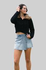 fall fashion black cable knit