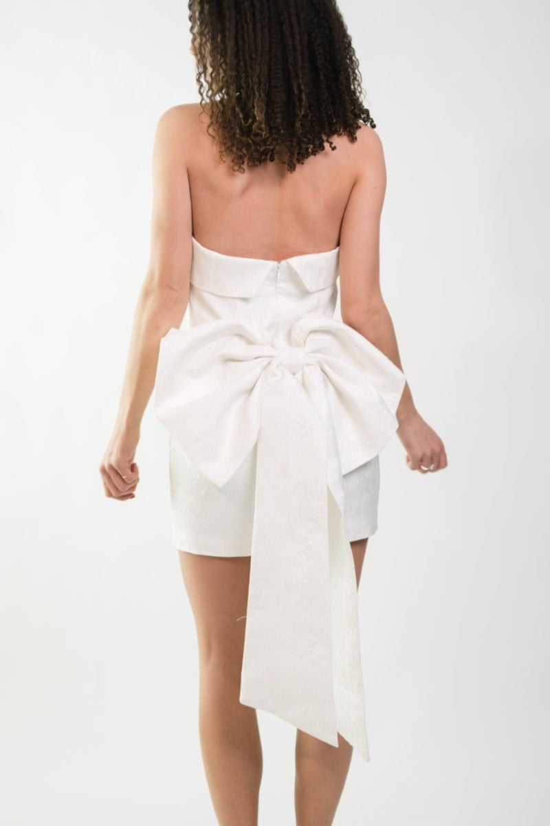 Ari Jacquard Mini Dress - White