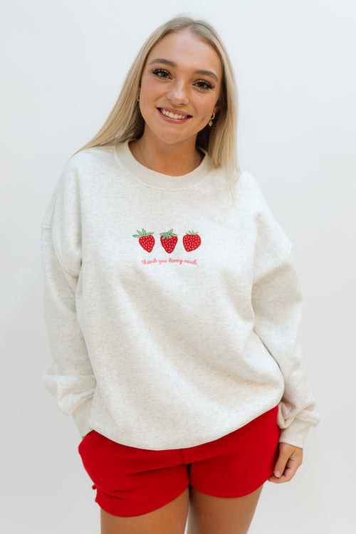 embroidered strawberry sweatshirt 