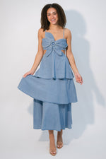 blue denim maxi dress