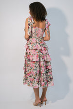 wedding guest pink floral dress